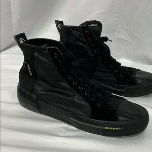 Diesel Black Leather High-Tops